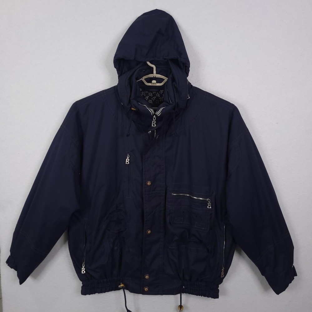 Bogner Jacket Womens 44 Blue Hooded Insulated Ski Windbreaker Full Zip Outdoor